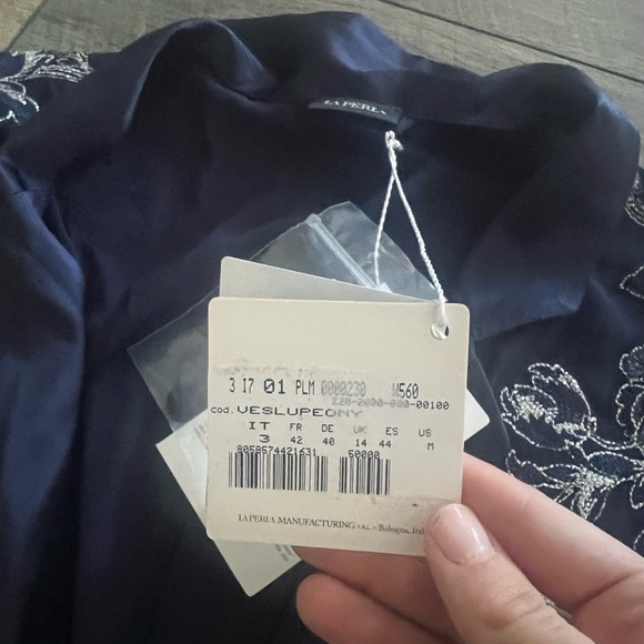 NWT LA PERLA PEONY GEORGETTE ROBE - Picture 2 of 2